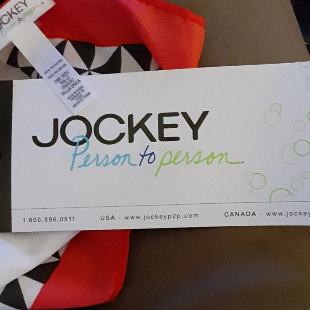 Jockey Person to Person Sketches rectangular scarf red black white 40